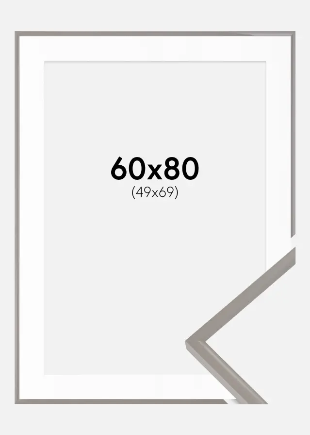 Rahmen New Lifestyle Earth Grey 60x80 cm - Passepartout Weiß 50x70 cm