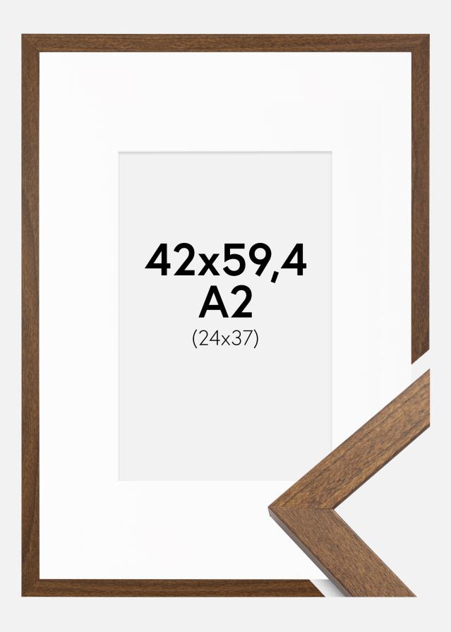 Rahmen Stilren Warm Brown 42x59,4 cm (A2) - Passepartout Weiß 25x38 cm