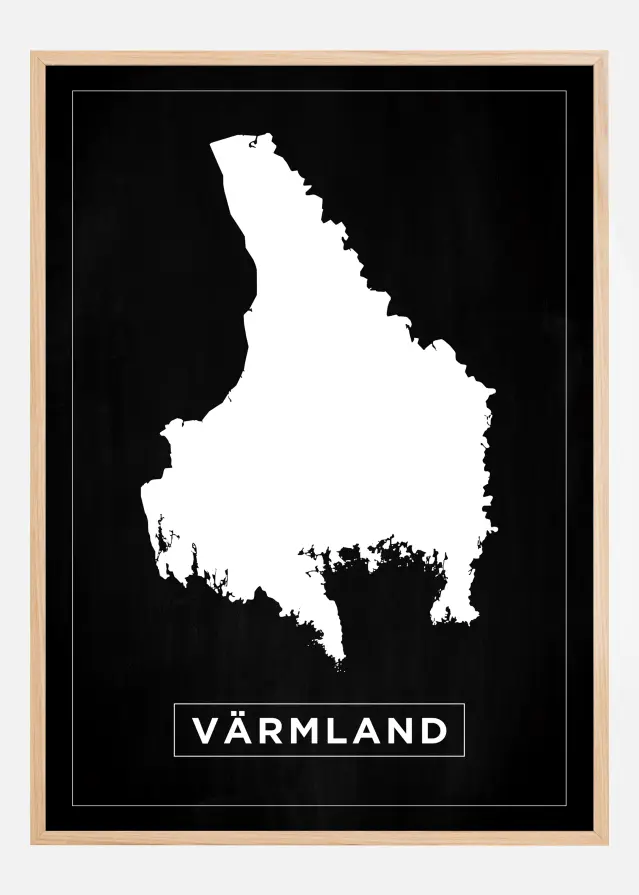 Map - Värmland - Black Poster