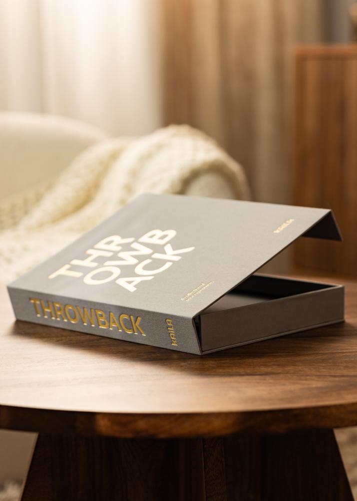 KAILA THROWBACK Grey - Coffee Table Photo Album (60 Schwarze Seiten)