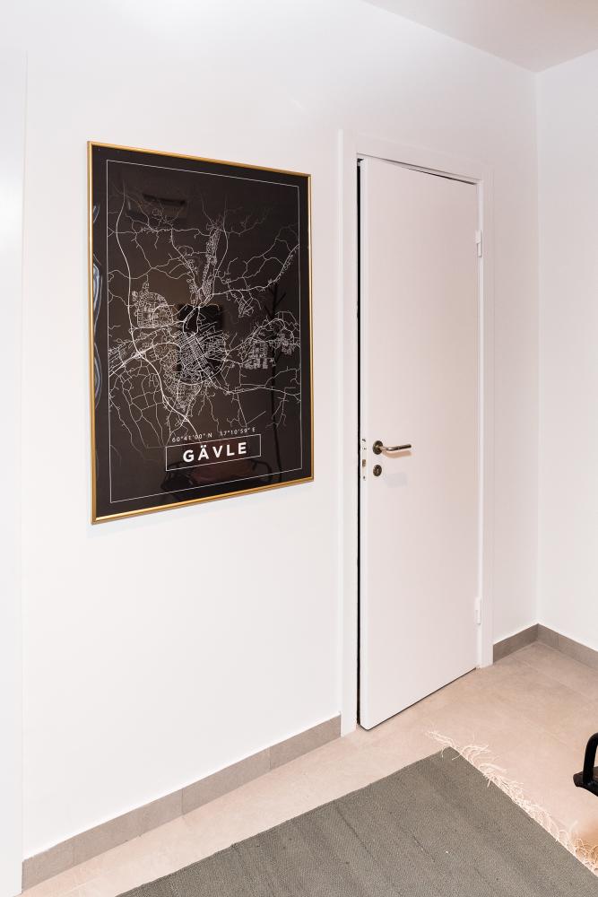 Map - Gävle - Black Poster