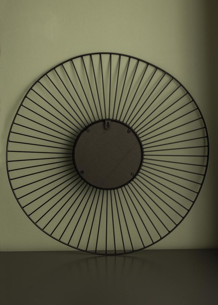 KAILA Runder Spiegel Lines - Schwarz 60 cm Ø