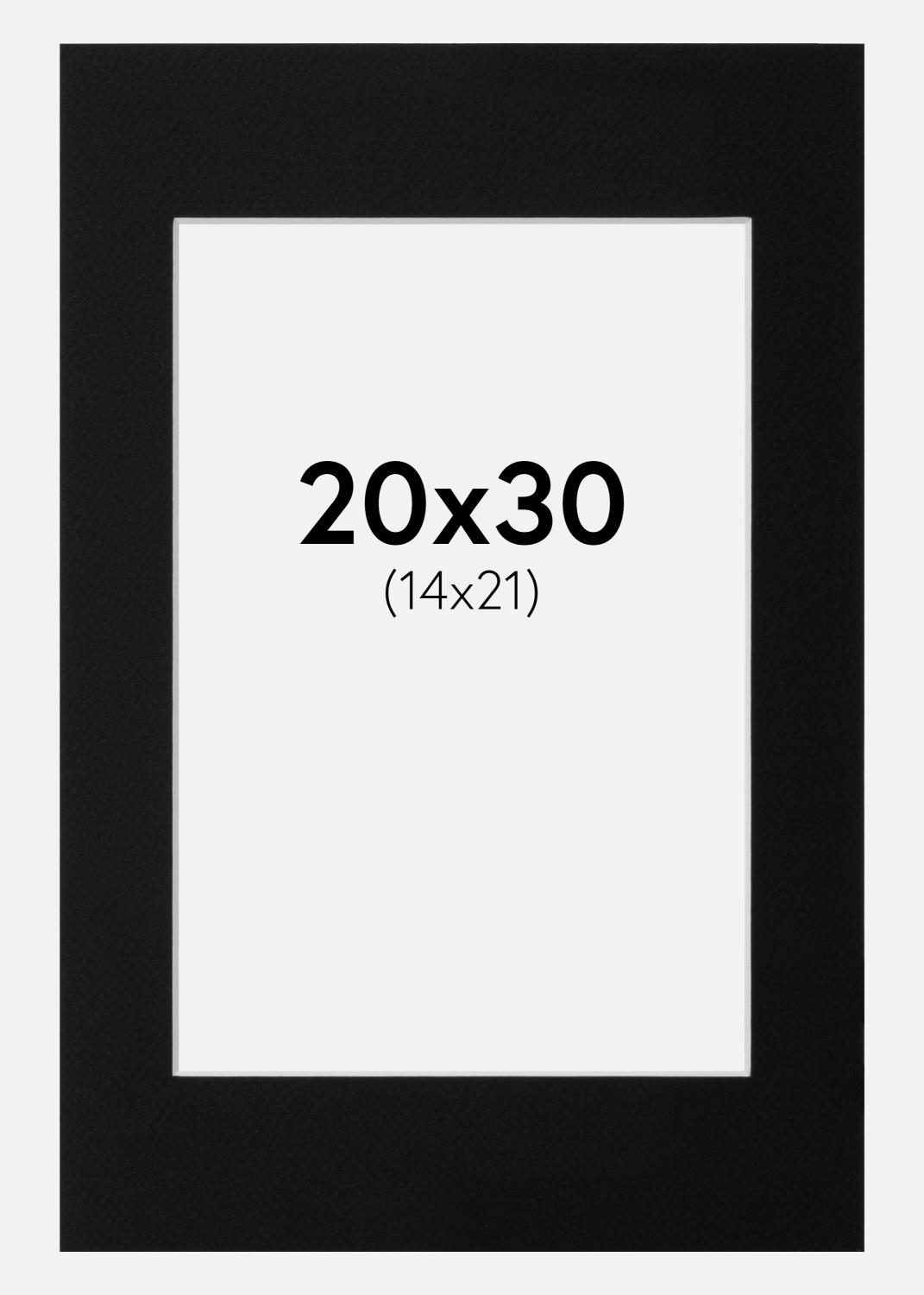 Product Image for Passepartout Schwarz Standard (weißer Kern) 20x30 (14x21)