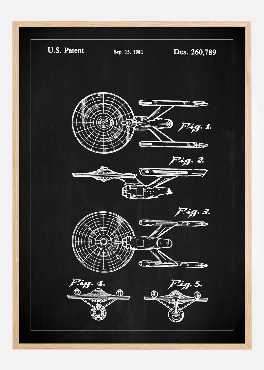Product Image for Patentzeichnung - Star Trek - USS Enterprise - Schwarz Poster (21x29.7 cm (A4))