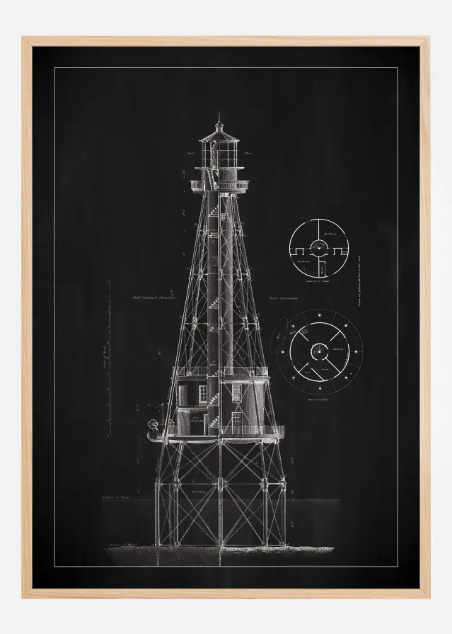 Schiefertafel - Leuchtturm - Ship Shoal Lighthouse Poster