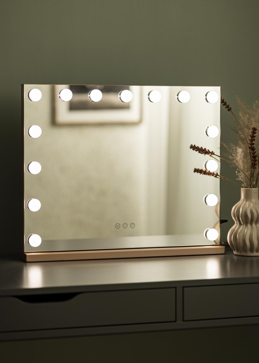 Product Image for KAILA Kosmetikspiegel Hollywood 15 Roségold 58x46 cm