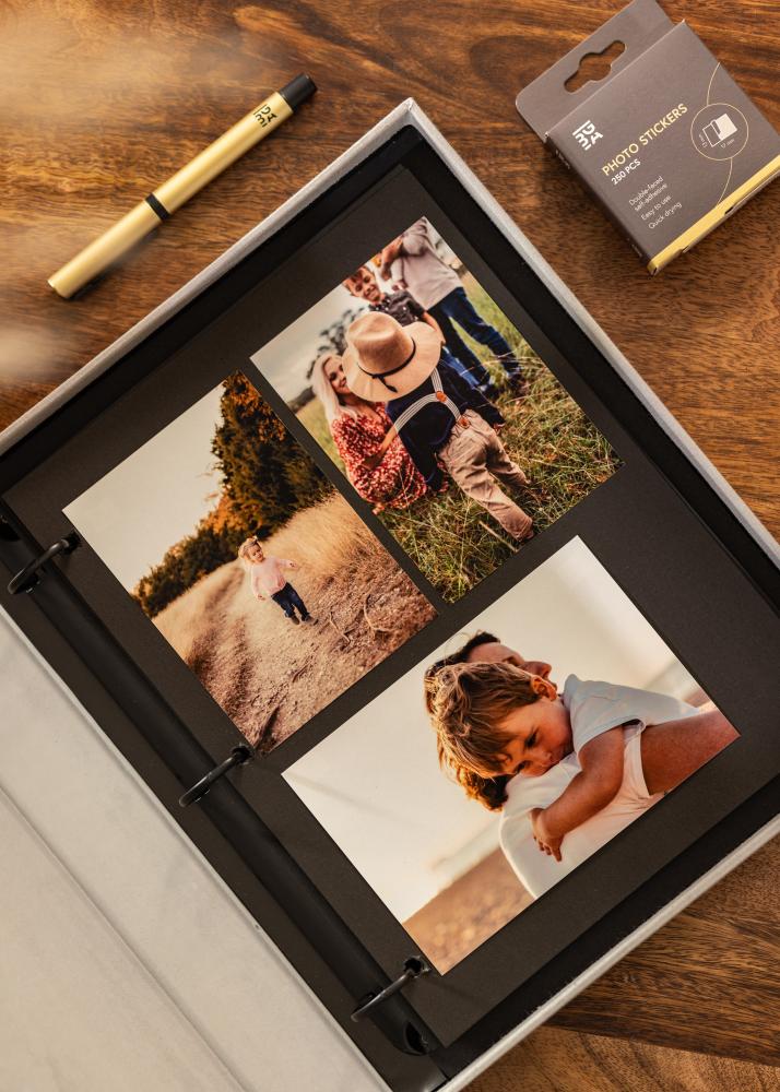 KAILA THROWBACK Grey - Coffee Table Photo Album (60 Schwarze Seiten)