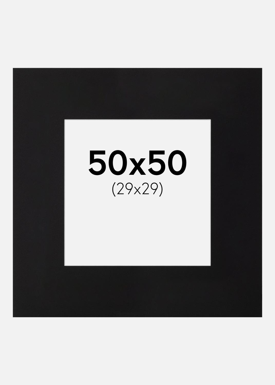 Product Image for Passepartout XL Schwarz (weißer Kern) 50x50 cm (29x29)