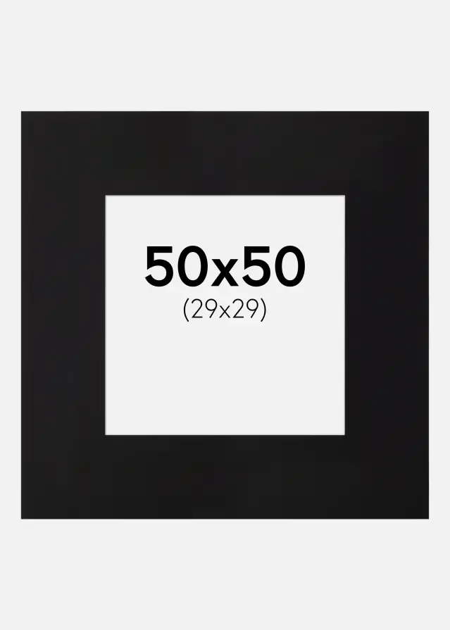 Passepartout XL Schwarz (weißer Kern) 50x50 cm (29x29)