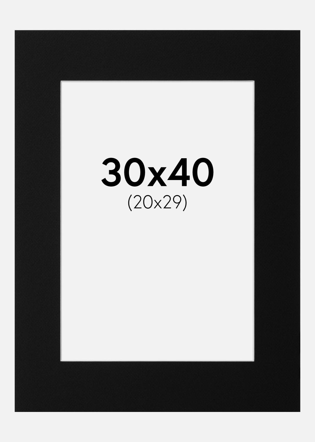Product Image for Passepartout Schwarz Standard (weißer Kern) 30x40 cm (20x29)