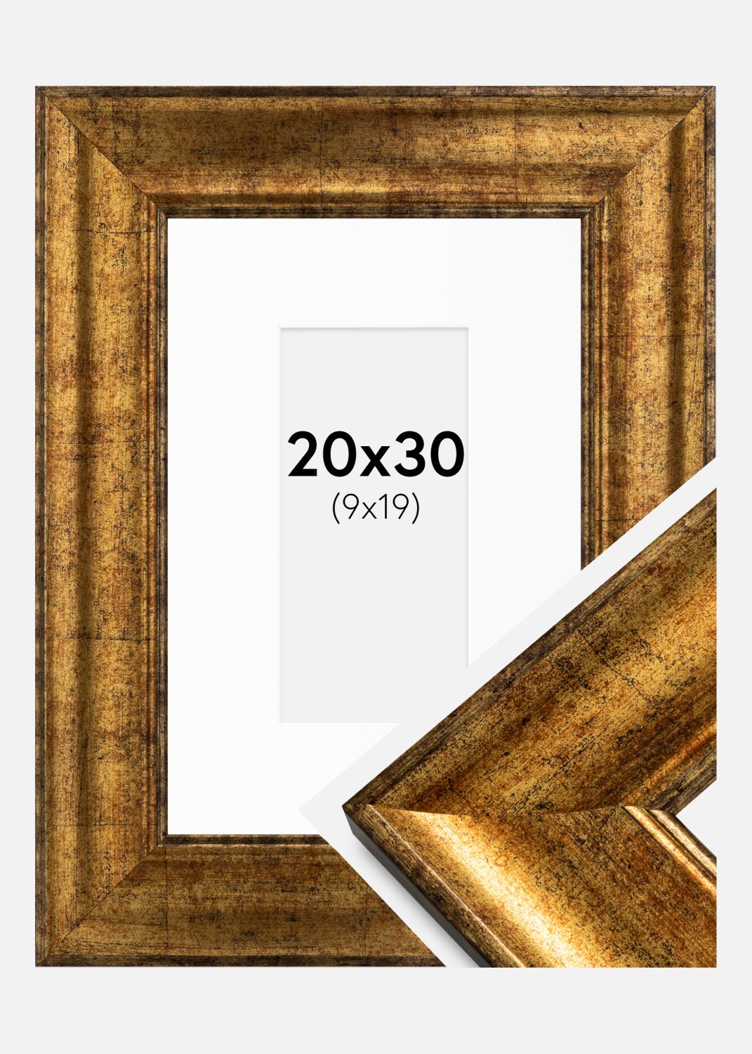 Product Image for Rahmen Saltsjöbaden Gold 20x30 cm - Passepartout Weiß 10x20 cm