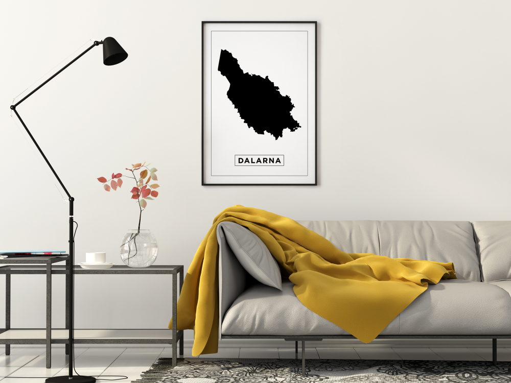 Map - Dalarna - White Poster