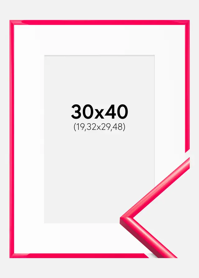Rahmen New Lifestyle Hot Pink 30x40 cm - Passepartout Weiß 8x12 inches