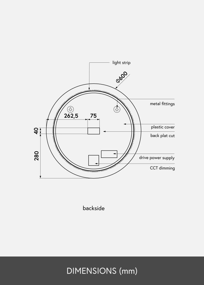 KAILA Spiegel LED 60 cm Ø