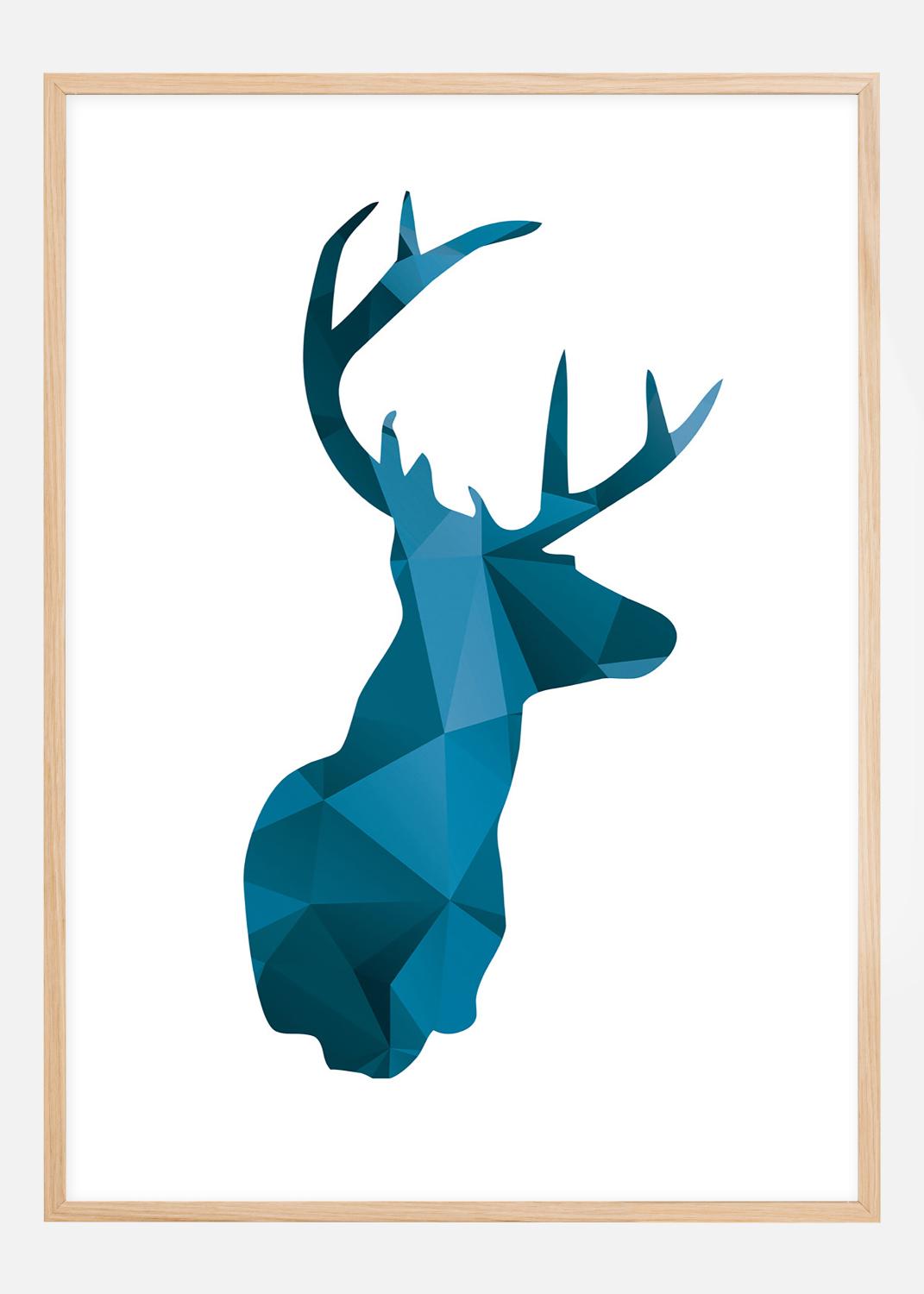 Product Image for Deer - Blue Poster (21x29.7 cm (A4))