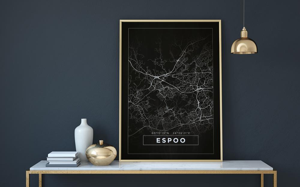 Map - Espoo - Black