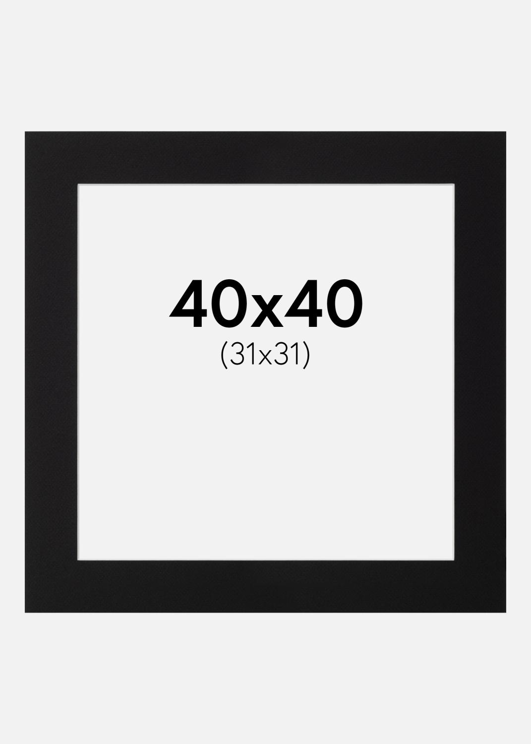 Product Image for Passepartout Schwarz Standard (weißer Kern) 40x40 cm (31x31)