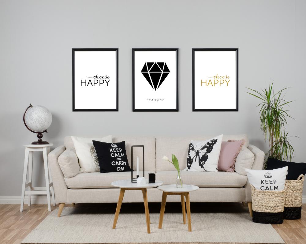 Choose happy - Black Poster