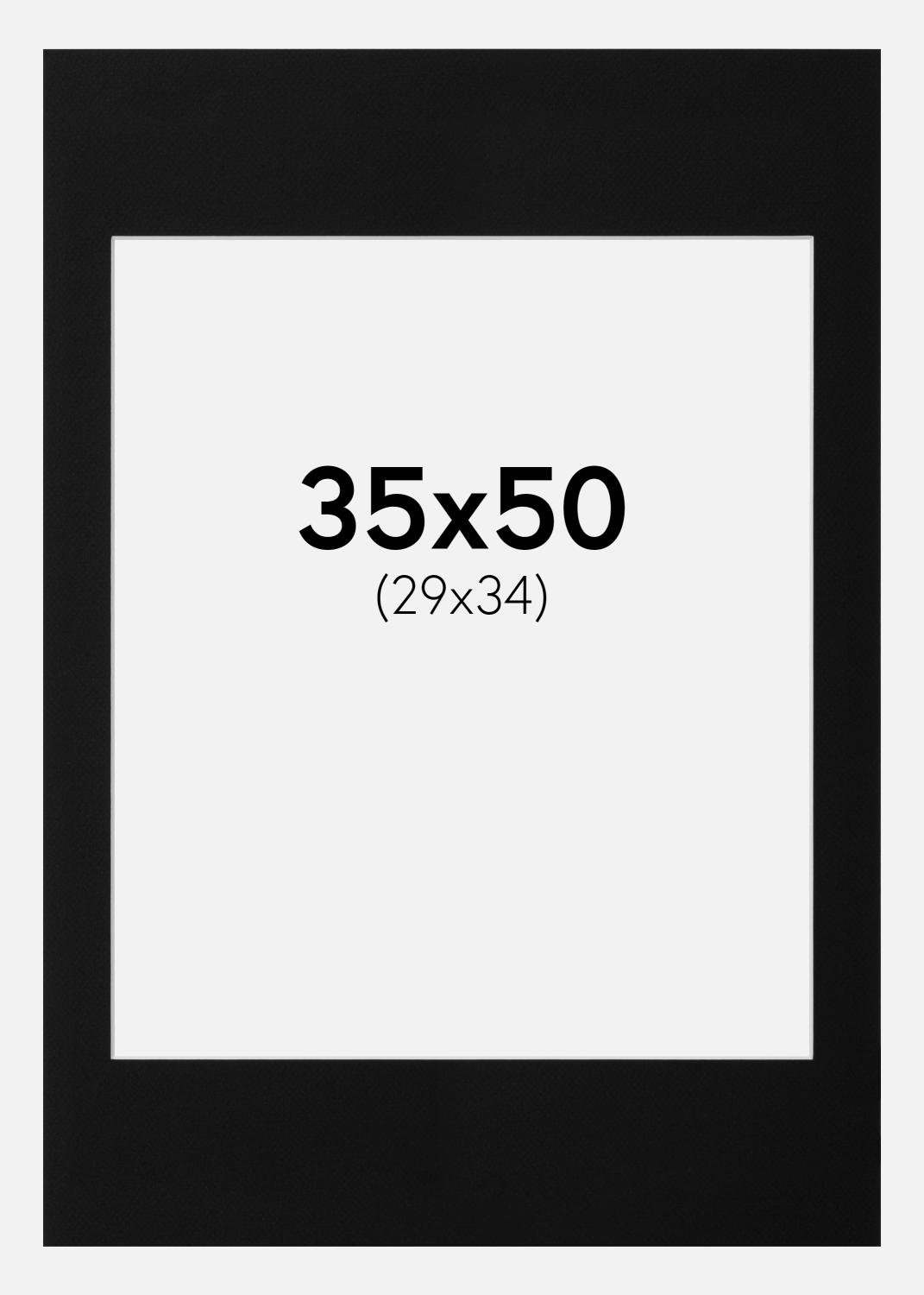 Product Image for Passepartout Schwarz Standard (weißer Kern) 35x50 cm (29x34)