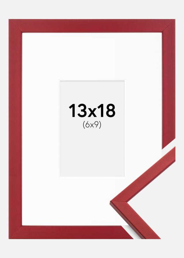 Rahmen Edsbyn Rot 13x18 cm - Passepartout Weiß 7x10 cm