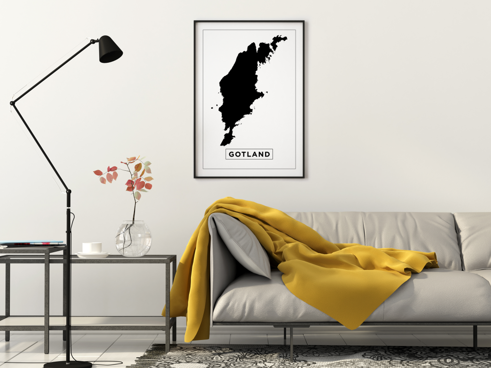 Map - Gotland - White Poster