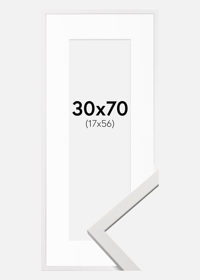 Rahmen Edsbyn Weiß 30x70 cm - Passepartout Weiß 18x57 cm