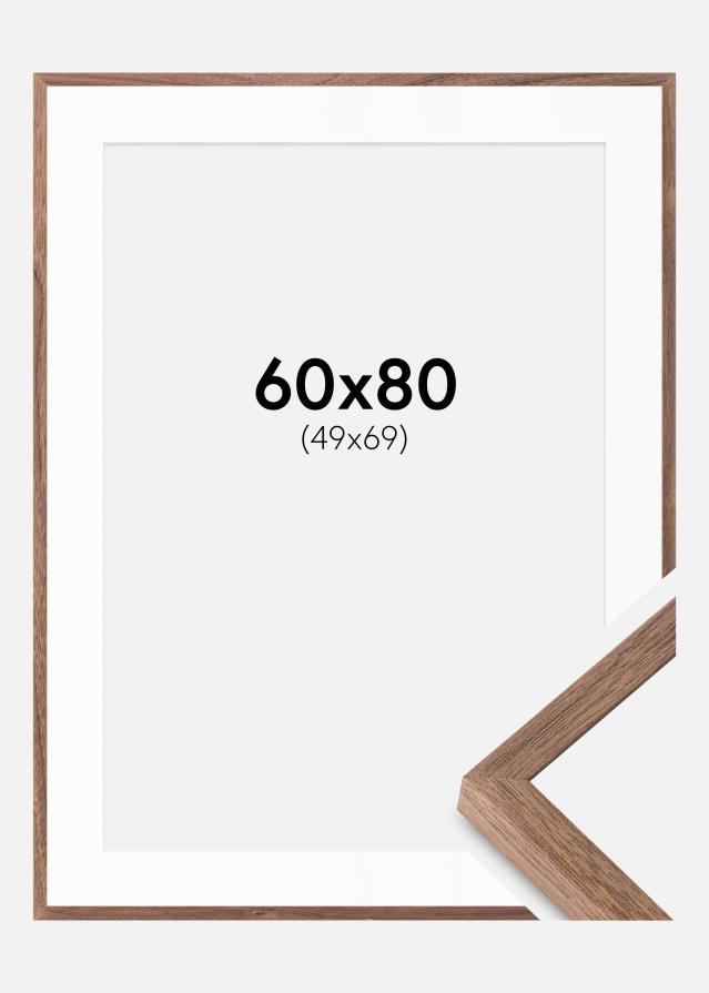 Rahmen Soul Walnut Veneer 60x80 cm - Passepartout Weiß 50x70 cm