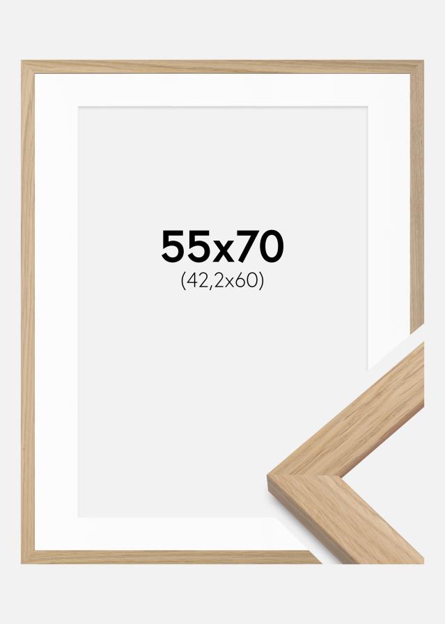 Rahmen Oak Wood 55x70 cm - Passepartout Weiß 43,2x61 cm (A2+)