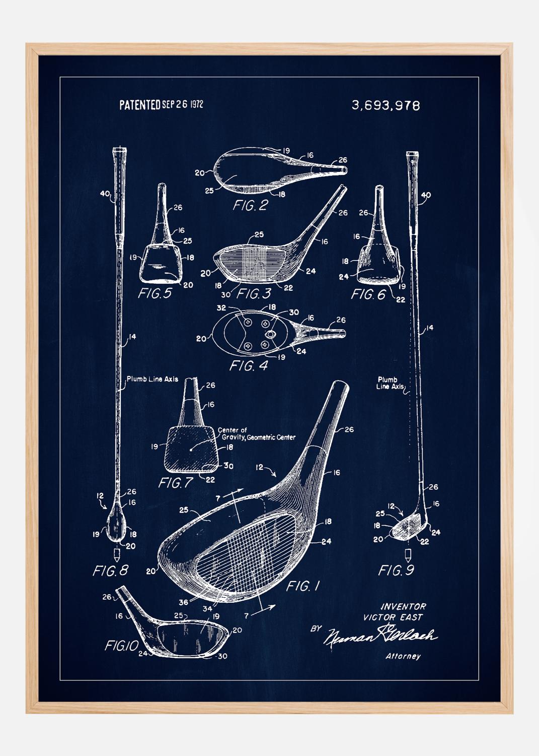 Product Image for Patent Print - Golf Club - Blue Poster (21x29.7 cm (A4))