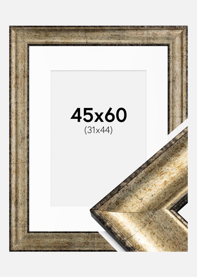 Rahmen Saltsjöbaden Antik-Gold 45x60 cm - Passepartout Weiß 32x45 cm
