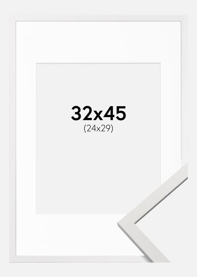 Rahmen Edsbyn Weiß 32x45 cm - Passepartout Weiß 25x30 cm