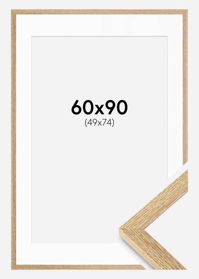 Rahmen Selection Eiche 60x90 cm - Passepartout Weiß 50x75 cm