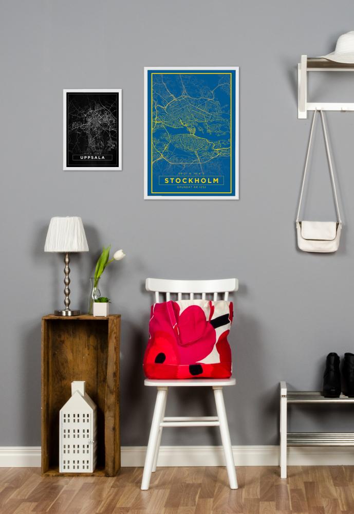 Map - Uppsala - Black Poster