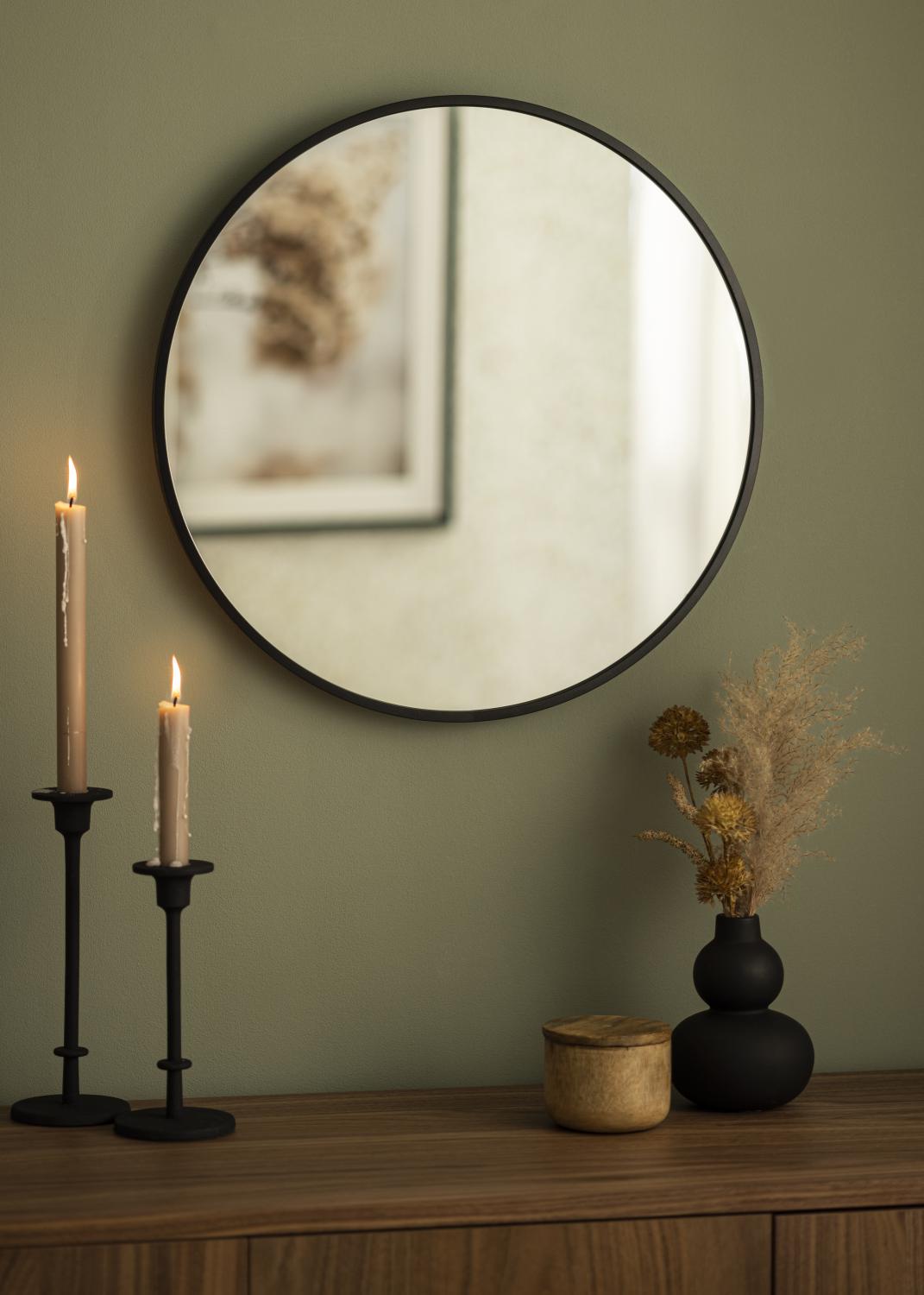 Product Image for KAILA Rund Spegel Edge Black 50 cm Ø