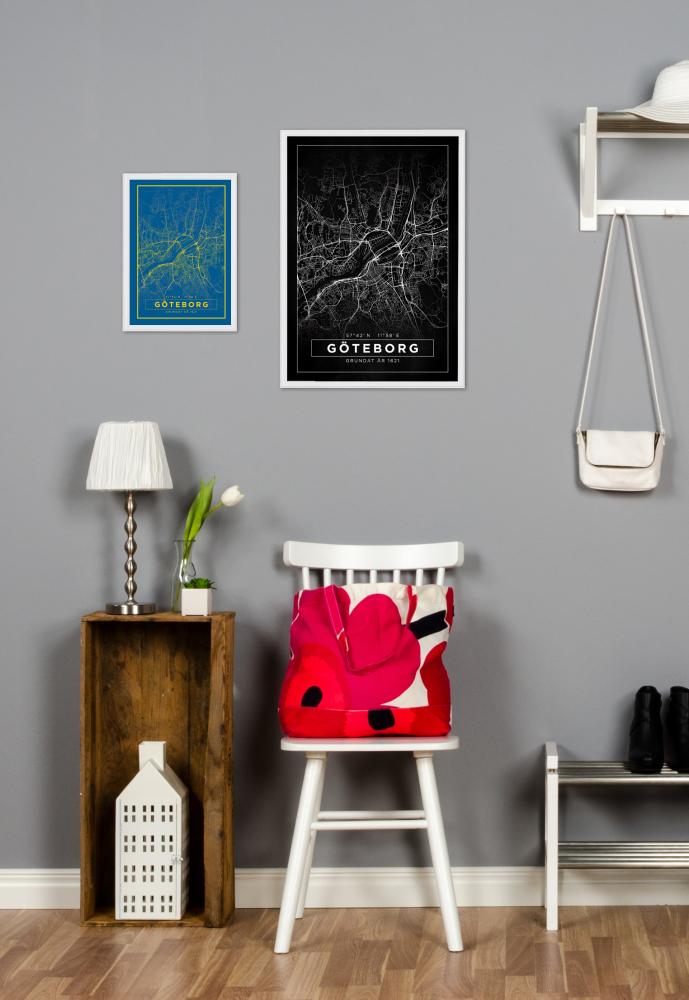 Map - Göteborg - Black Poster
