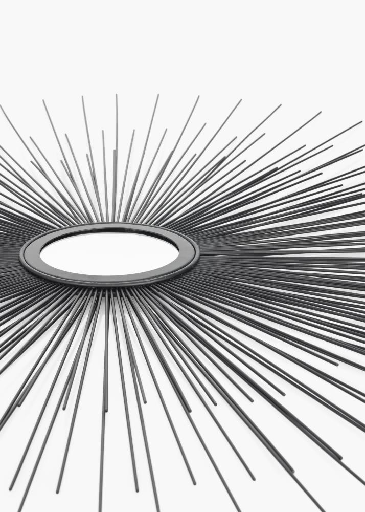 KAILA Runder Spiegel Sunrays - Schwarz 80 cm Ø