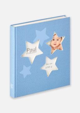 Estrella Babyalbum Blau - 28x30,5 cm (50 weiße Seiten / 25 Blatt)