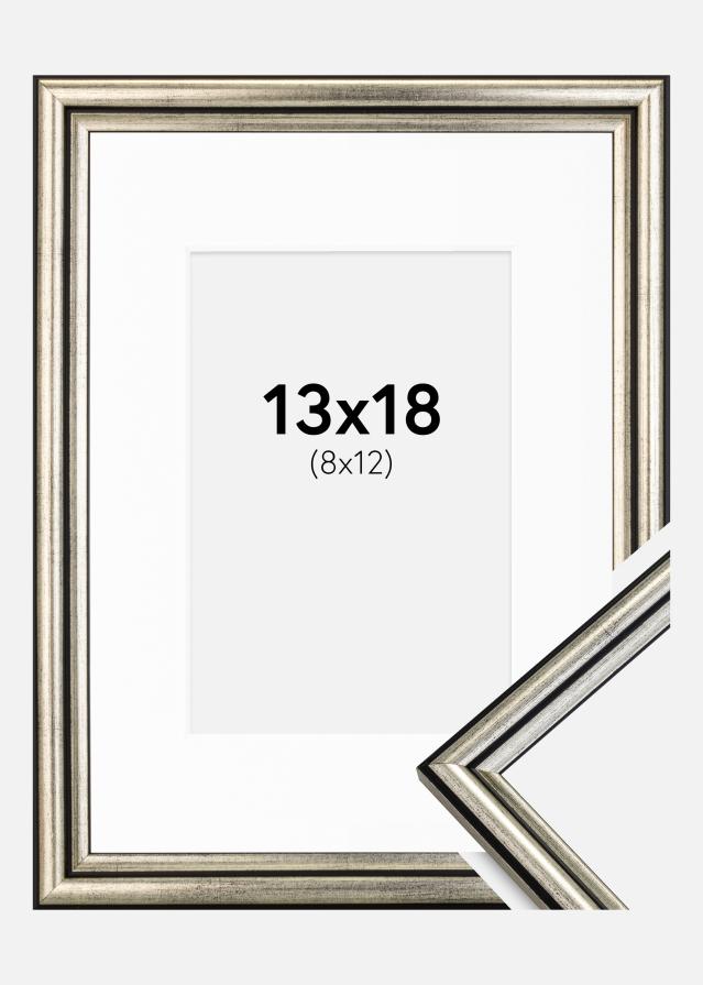 Rahmen Horndal Silber 13x18 cm - Passepartout Weiß 9x13 cm