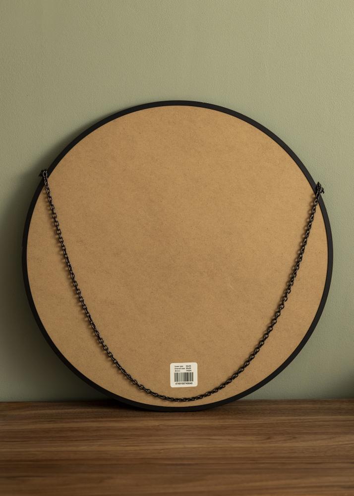 Runder Spiegel Modern Schwarz 51 cm Ø