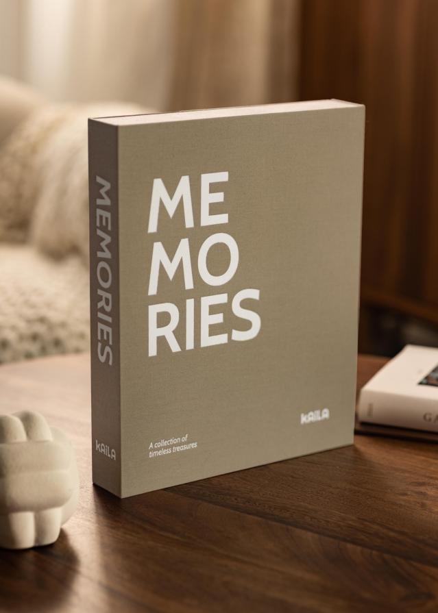 KAILA MEMORIES Grey/White - Coffee Table Photo Album (60 Schwarze Seiten)