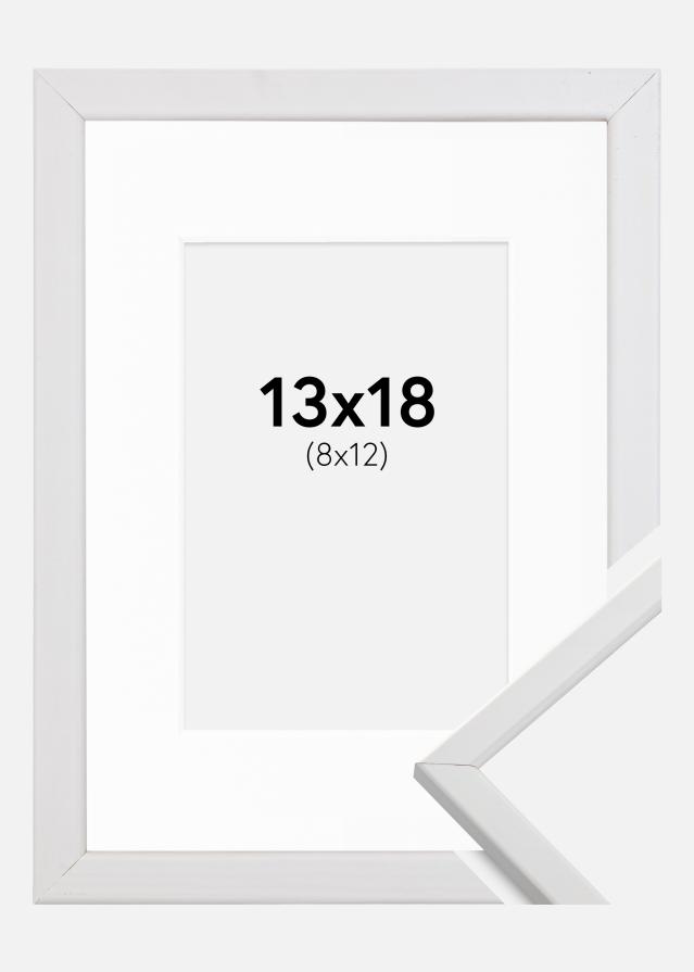 Rahmen Galant Weiß 13x18 cm - Passepartout Weiß 9x13 cm