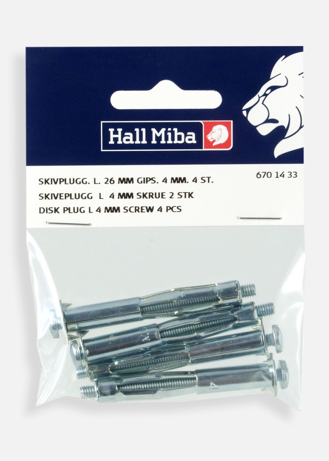 Product Image for Schraube und Dübel für Gipswand L 4 mm - 4er-Pack