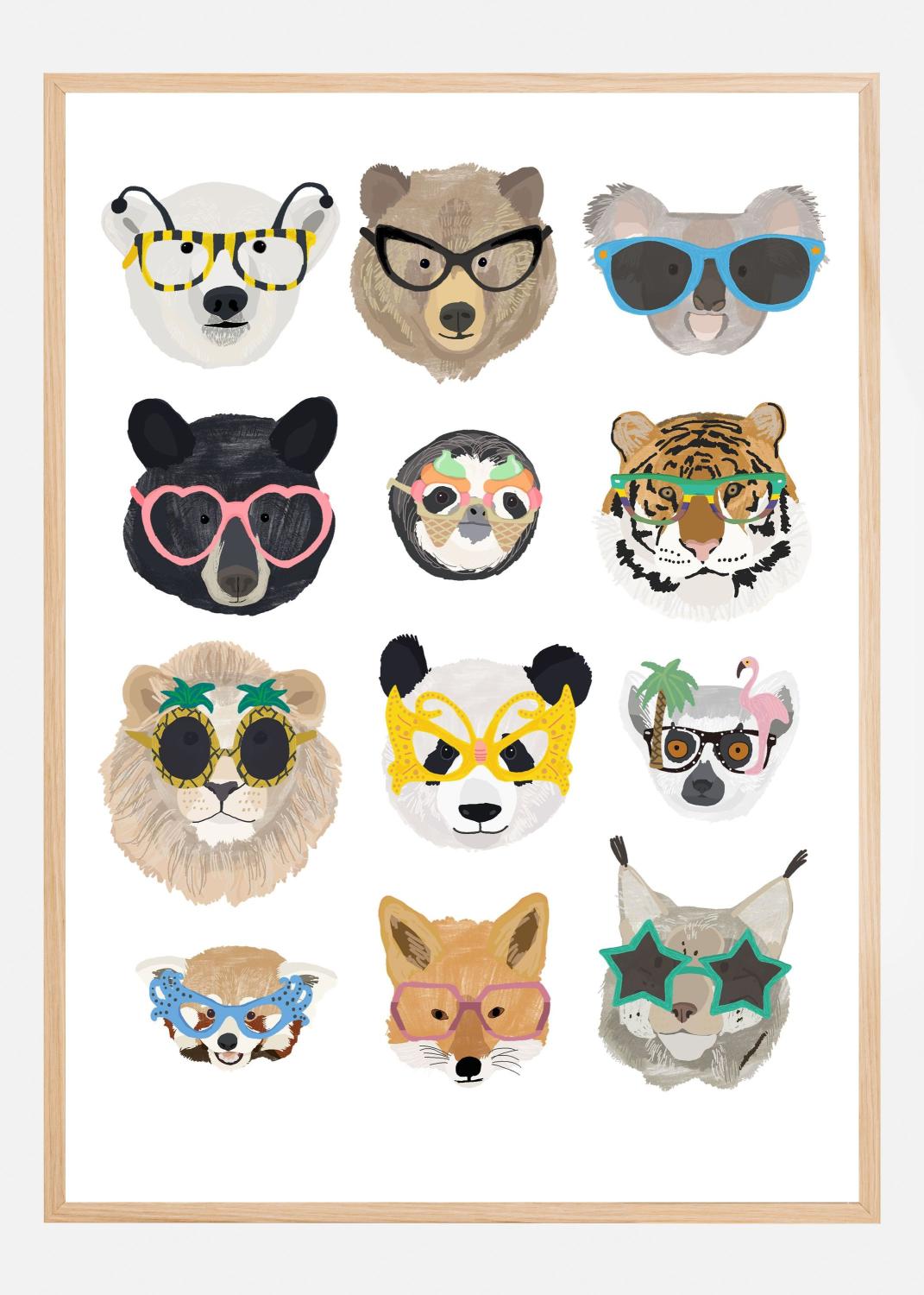 Product Image for Big Cats in glasses print Poster (30x40 cm)