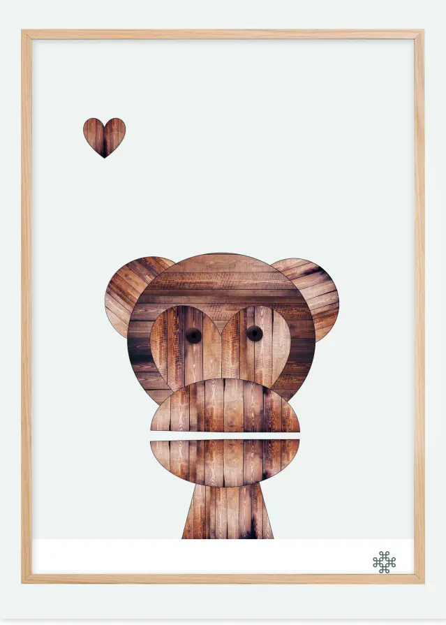 Wood monkey Poster