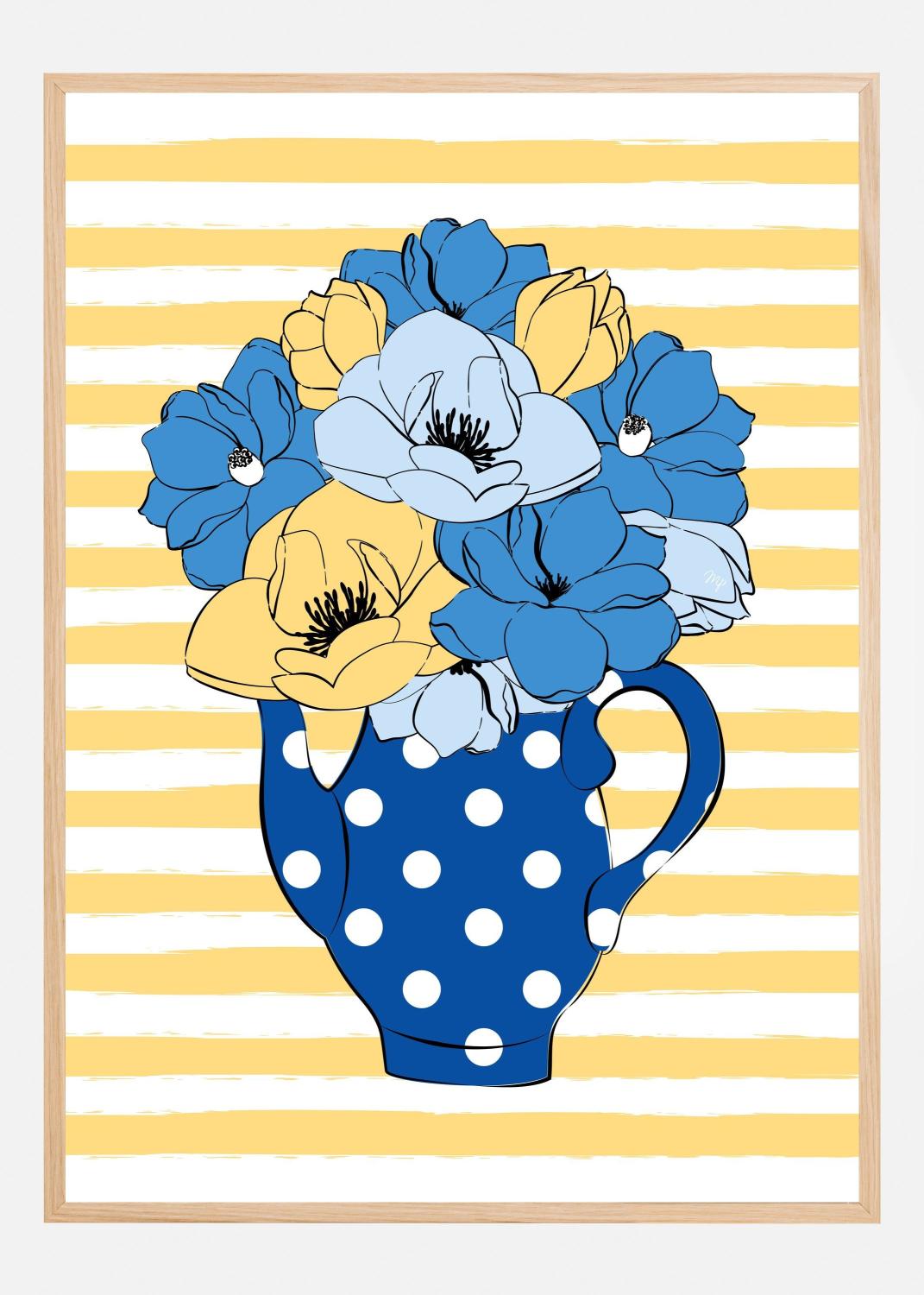 Product Image for Blue Flowers Poster (21x29.7 cm (A4))