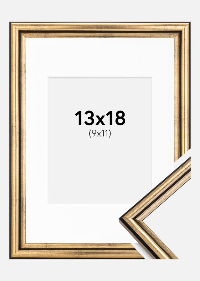 Rahmen Horndal Gold 13x18 cm - Passepartout Weiß 10x12 cm
