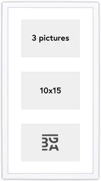 Edsbyn Collage-Rahmen XIV Weiß - 3 Bilder (10x15 cm)