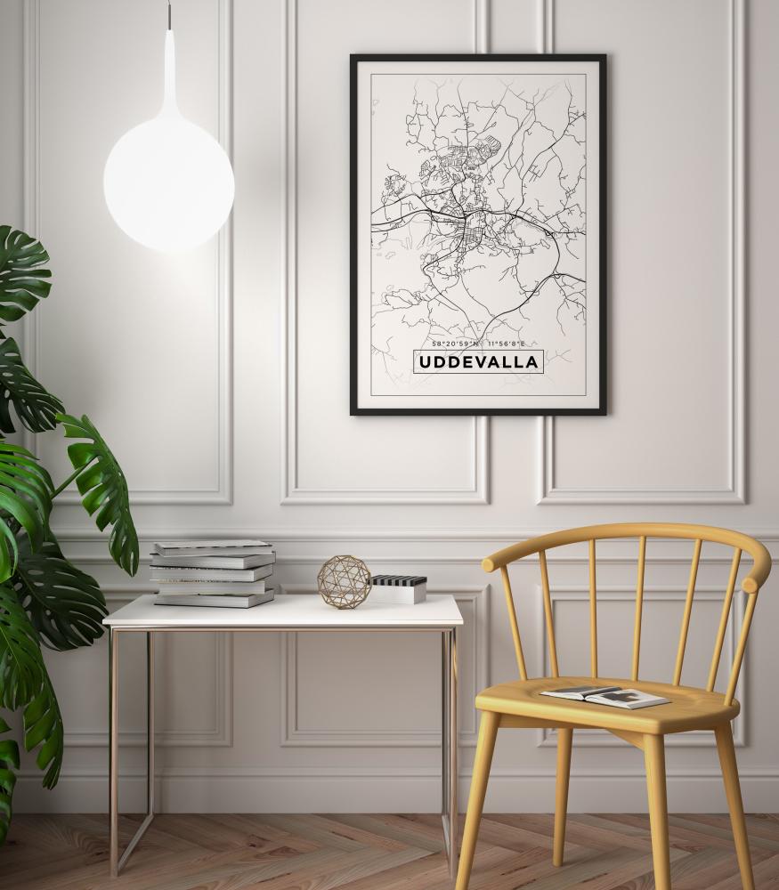 Map - Uddevalla - White Poster