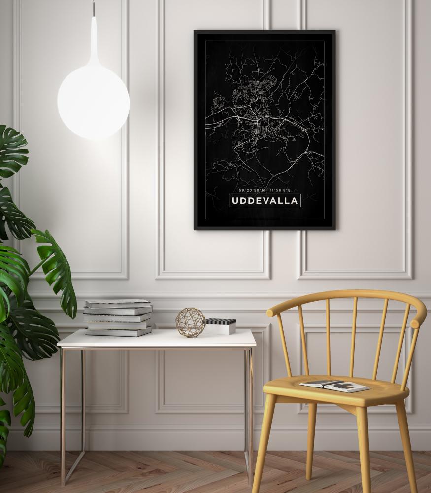 Map - Uddevalla - Black Poster