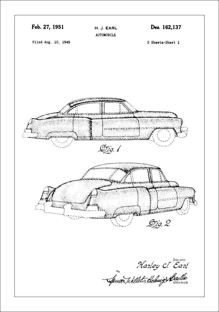 Patentzeichnung - Cadillac I Poster